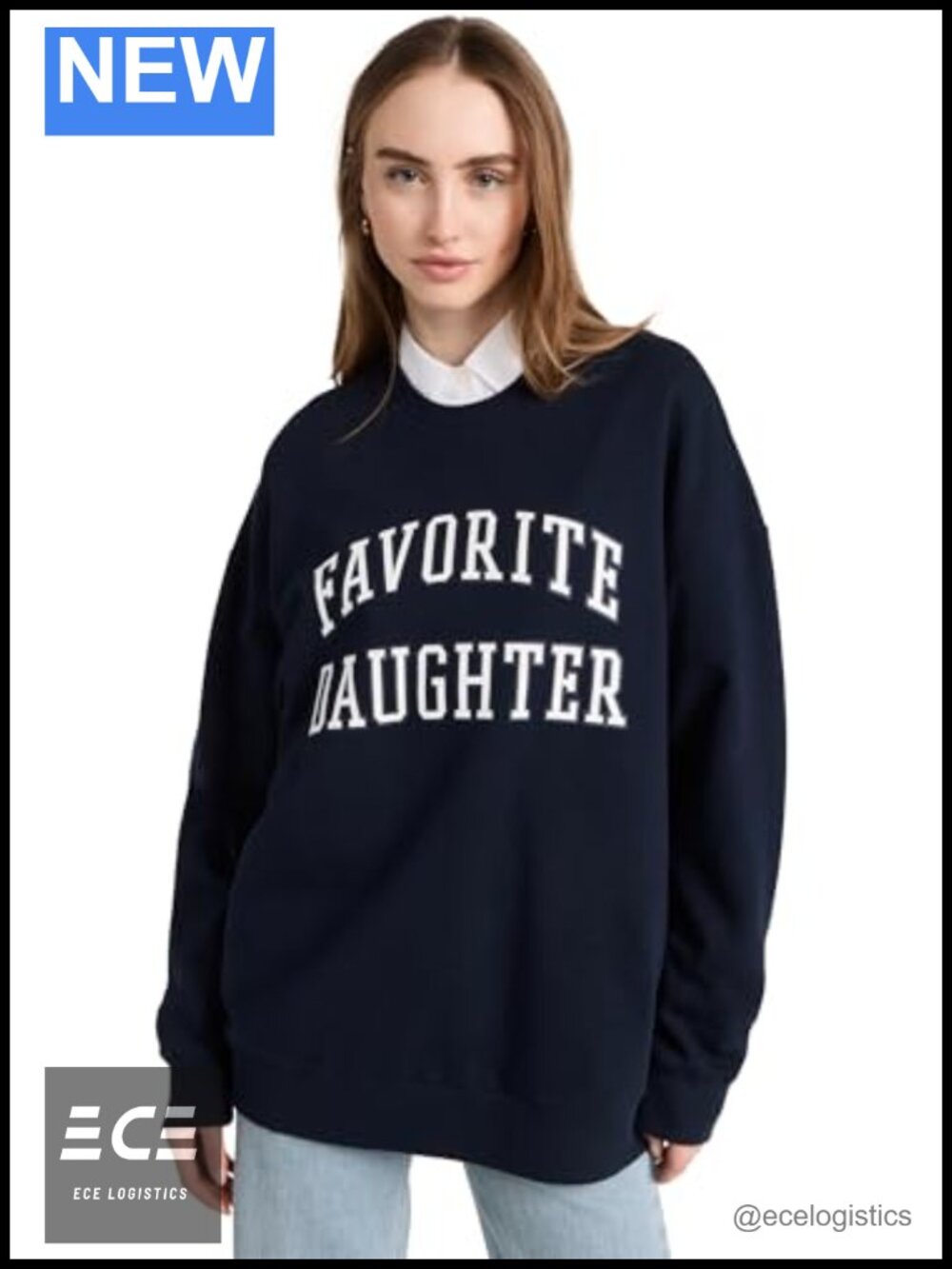 Favorite Daughter Collegiate Sweatshirt Mid-Weight Fleece Crewneck Pullover
